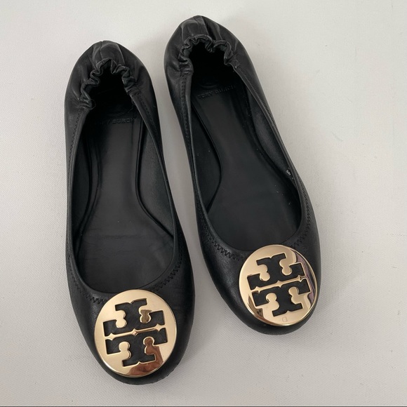 TORY BURCH Minnie travel ballet flats gold logo - Picture 4 of 10